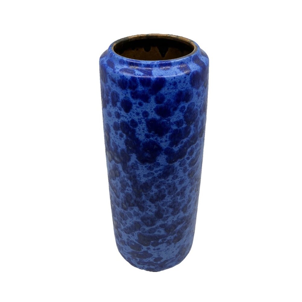 Vintage SCHEURICH KERAMIK Blue Mottled Vase 532-28 West German Pottery MCM